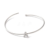 Rack Plating Brass Micro Pave Clear Cubic Zirconia Letter Open Cuff Bangles BJEW-A018-01P-A-2