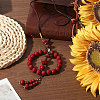 1Pc Cinnabar Round Beads Pendant Decorations HJEW-CA0001-77-5
