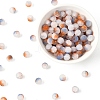 200G Frosted Baking Paint Crackle Glass Beads with Glitter Powder DGLA-YW0001-56B-1