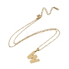 Ion Plating(IP) Initial Letter 304 Stainless Steel Pendant Necklaces NJEW-M199-01G-W-3