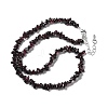 Natural Garnet Chip Beaded Necklaces for Men Women NJEW-G159-01N-4