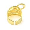 Bowknot Brass Multi-layer Open Cuff Rings for Women RJEW-P126-01G-3