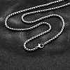 Non-Tarnish 304 Stainless Steel Box Chain Necklaces NJEW-O110-05I-P-1