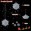 36Pcs Snowflake Plastic Pendant Decorations DIY-CP0013-33B-6