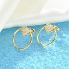 Brass Micro Pave Clear Cubic Zirconia Stud Earrings EJEW-C122-06G-2