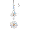 Glass Beaded Flower Hanging Suncatchers AJEW-WH20020-064B-1