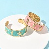Ocean 304 Stainless Steel Enamel Cuff Bangles for Women BJEW-B159-03G-2