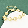 Brass Link Chain Bracelets for Women BJEW-A090-07B-G-1