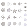 100Pcs Mixed Shapes 304 Stainless Steel Stud Earring Settings & Findings STAS-TA0005-88-2