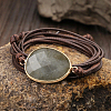 Natural Labradorite Bead Link Bracelets BJEW-WH20031-007A-5