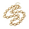 13MM 304 Stainless Steel Textured Round Ring Link Chain Necklaces NJEW-P349-01A-G-4