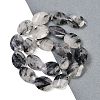 Natural Tourmalinated Quartz Beads Strands G-B125-P04-01-2