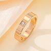 304 Stainless Steel & Cubic Zirconia Finger Rings FS-WG10832-08-2