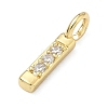 Brass Micro Pave Clear Cubic Zirconia Pendants KK-I476-01G-I-2