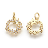 Brass Micro Pave Cubic Zirconia Charms KK-F774-09G-NR-2