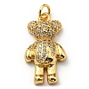 Brass with Cubic Zirconia Pendants KK-K341-30G-01-1