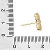 Brass Micro Pave Cubic Zirconia Stud Earring Findings with Loops CU-CBA0DEA-01G-3