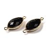 Natural Obsidian Faceted Connector Charms G-K347-03G-18-2