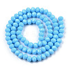 Opaque Solid Color Glass Beads Strands EGLA-A034-P6mm-D23-3