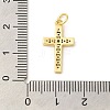 Cross Shape Rack Plating Brass Micro Pave Cubic Zirconia Pendants KK-S396-07A-3