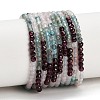 Gradient Color Natural Garnet & Quartz Crystal & Apatite Beads Strands GG-CBA1668-A05-3mm-2