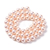 UV Plating Pearlized Glass Pearl Beads Strands GLAA-F128-01B-T09-4