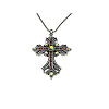 Cross Rhinestone Pendant Necklaces FK0815-6-1