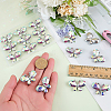 Platinum Tone Alloy Rhinestone Butterfly Cabochons DIY-FG0009-98A-3