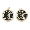 Brass Enamel Cubic Zirconia Pendants KK-L251-23G-02-1