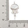 Rhodium Plated 925 Sterling Silverr Micro Pave Cubic Zirconia with Sea Shell Peg Bails STER-Q190-11P-3
