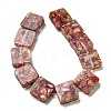 Dyed Natural Imperial Jasper with Resin Beads Strands G-G083-C03-01-2