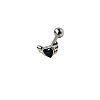 Angel Wing Heart 316L Surgical Stainless Steel Pave Cubic Zirconia Tongue Rings FS-WG901EE-12-1