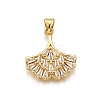 Brass Micro Pave Cubic Zirconia Pendants KK-K401-18G-1