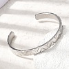 304 Stainless Steel Cuff Bangles for Women Men BJEW-H644-05P-2