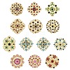 12Pcs Exquistie Rhinestone Brooch JEWB-YW0001-03-1