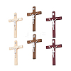 6Pcs 3 Colors Religion Cross Wood Big Pendants WOOD-DC0001-18-8