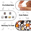 160Pcs 11 Styles Printed Cat & Dog Wood Beads WOOD-TA0001-74-5