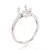 Rhodium Plated 925 Sterling Silver Engagement Solitaire Ring Settings STER-N016-70P-1