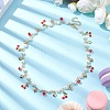 Glass Beads & Pearl Beaded Bib Necklaces NJEW-JN04633-5