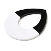 Black and White stitching Acrylic Big Pendants OACR-S143-01B-2