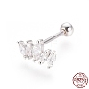 Anti-Tarnish Rhodium Plated 925 Sterling Silver Barbell Cartilage Earrings STER-I018-01P-5