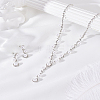 Alloy Rhinestone Necklace & Earring Sets SJEW-LP0001-45-3