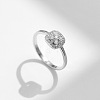 Rhodium Plated 925 Sterling Silver Moissanite Finger Rings for Women WG1C4E3-01-3