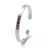 Non-Tarnish 304 Stainless Steel Moon Phase Open Cuff Bangle for Men Women BJEW-H551-01P-1