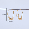 U-shaped Brass Dangle Earrings WD6040-4