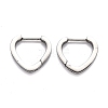 Tarnish Resistant 304 Stainless Steel Heart Huggie Hoop Earrings STAS-J033-15P-2