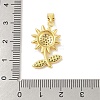 Rack Plating Brass Micro Pave Cubic Zirconia Pendants KK-S380-29G-02-3