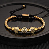 304 Stainless Steel Braided Beads Bracelets WG0F93D-35-1