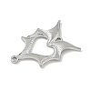 304 Stainless Steel Bat Wings Heart Links Connector Charms STAS-S186-13P-2