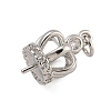 Rack Plating Brass Micro Pave Clear Cubic Zirconia Peg Bails KK-F876-25P-2